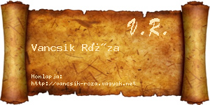 Vancsik Róza névjegykártya